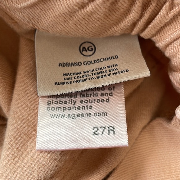 AG Adriano Goldschmied Pants Womens 27 Pink Renn Paper Bag Cropped Straight Leg - Picture 9 of 12